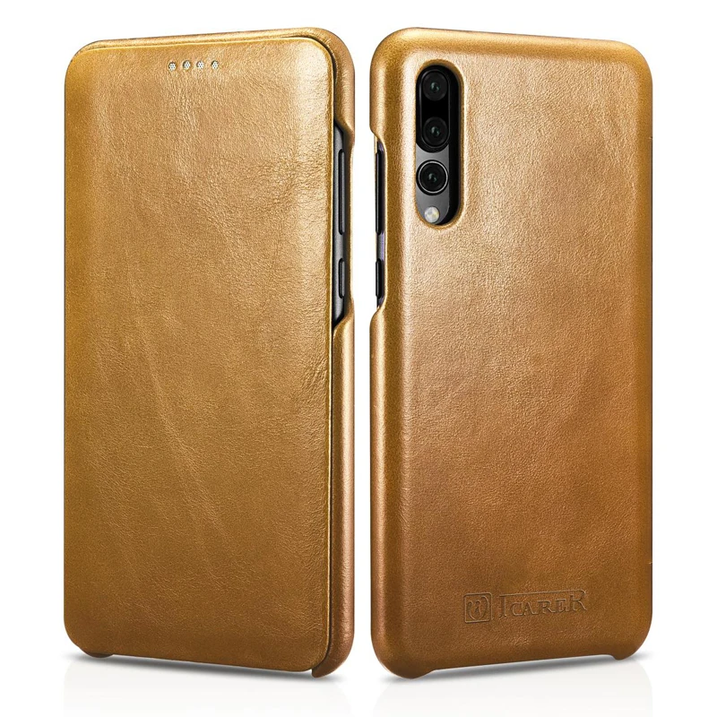 Чехол книжка из натуральной воловьей кожи в стиле ретро для Huawei P20 Pro|Бамперы| |