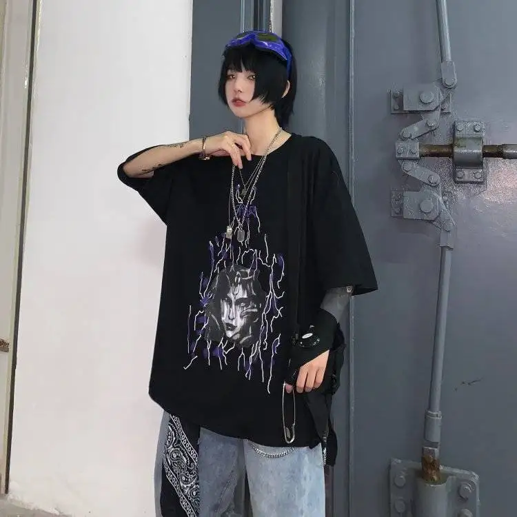 women hip hop fashion Gothic horror t shirt Unisex Satantic Short Sleeve printing tshirt female/men Oversize harajuku 90s tees
women hip hop fashion Gothic horror t shirt Unisex Satantic Short Sleeve printing tshirt female/men Oversize harajuku 90s tees