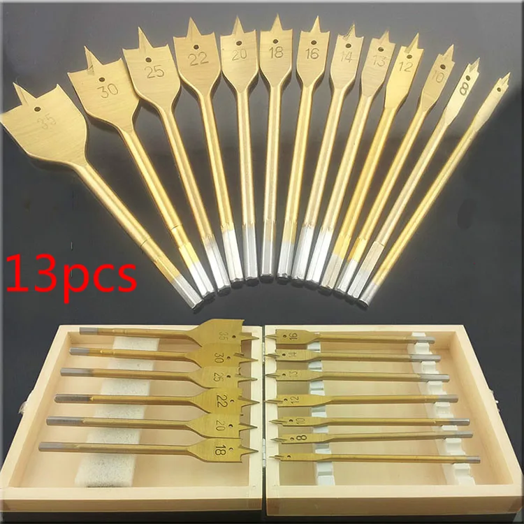 13pcs High-grade Titanium wood flat drill woodworking hole saw drill hole drill woodworking woodworking tool suite
13pcs High-grade Titanium wood flat drill woodworking hole saw drill hole drill woodworking woodworking tool suite