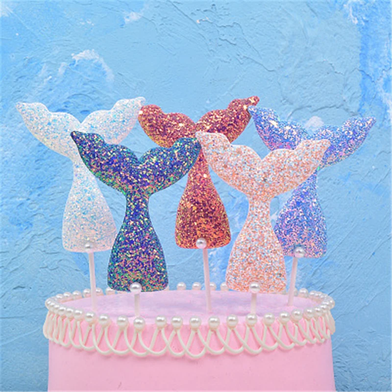 New Mermaid Shining Happy Birthday Cake Topper for a Cake Gold Glitter Fish Tail Cake Flag for Birthday Party Baking Decoration
New Mermaid Shining Happy Birthday Cake Topper for a Cake Gold Glitter Fish Tail Cake Flag for Birthday Party Baking Decoration