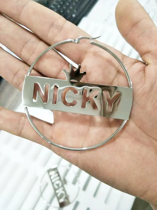 Trendy new name earrings Golden name woman big earrings Crown Heart Five-pointed star Overlay Female party gift birthday
Trendy new name earrings Golden name woman big earrings Crown Heart Five-pointed star Overlay Female party gift birthday