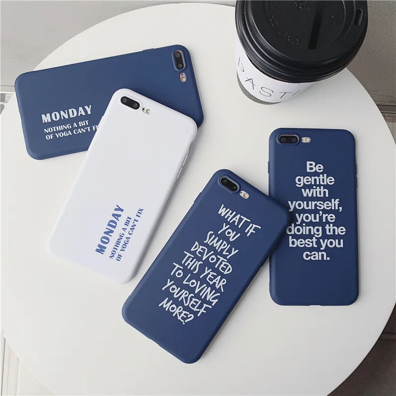 GYKZ простой мягкий силиконовый чехол с буквенным принтом для iPhone 7 XS MAX X XR 6 6s Plus