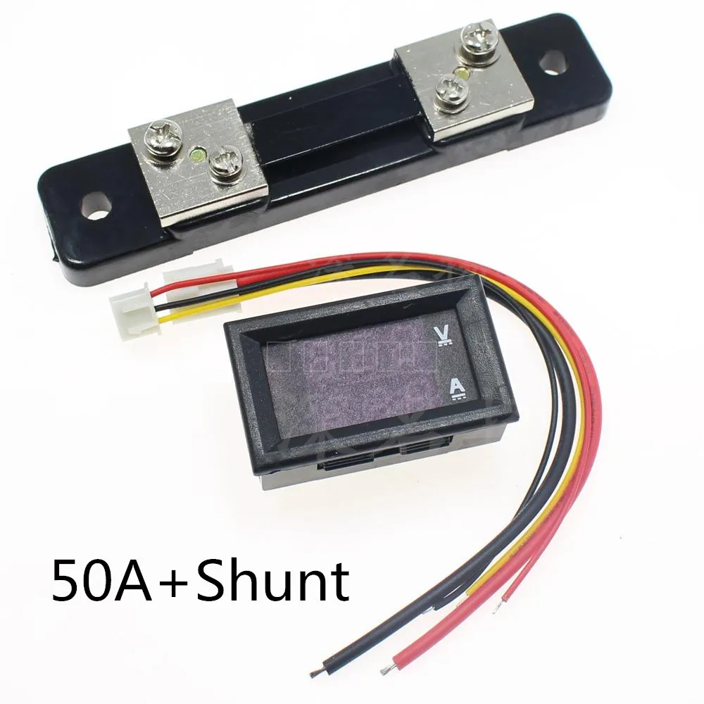 Mini 0.28inch LED Digital Voltmeter Ammeter DC 100V 50A Volt Ampere Meter Amperemeter Voltage Indicator Tester with shunt
Mini 0.28inch LED Digital Voltmeter Ammeter DC 100V 50A Volt Ampere Meter Amperemeter Voltage Indicator Tester with shunt