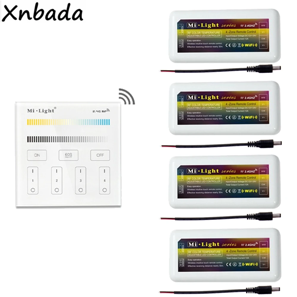 Milight B2 Touch Panel Bemote MiBoxer 2.4G Color Temperature Dimmer Receiver Led Controller For Led Strip DC12-24V
Milight B2 Touch Panel Bemote MiBoxer 2.4G Color Temperature Dimmer Receiver Led Controller For Led Strip DC12-24V