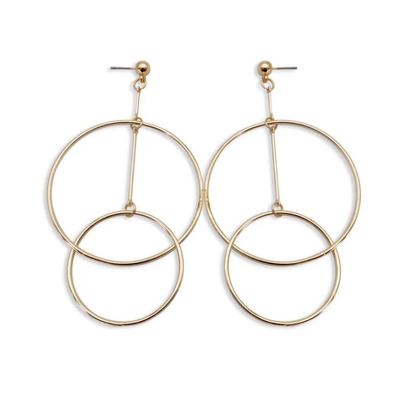 TOTASALLY Fashion punk Gold/Silver palted Double Big Circles Cocktail Statement Drop Earrings for Women Brincos Grandes
TOTASALLY Fashion punk Gold/Silver palted Double Big Circles Cocktail Statement Drop Earrings for Women Brincos Grandes