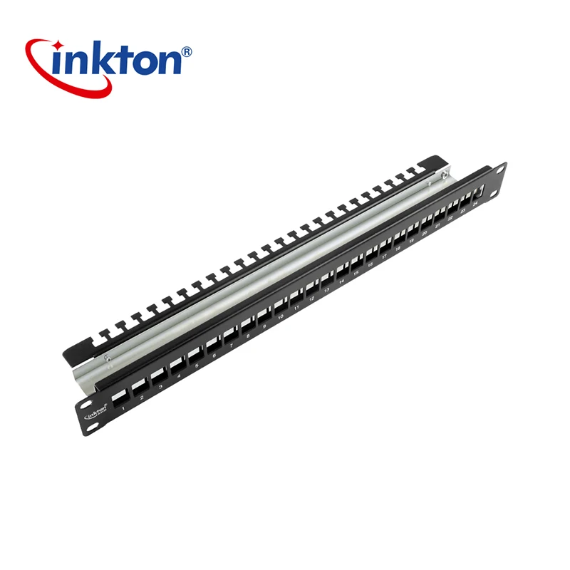 Inkton 24 порта пустая патч панель 19 дюймов 1U Cat6 Экранирование металлический