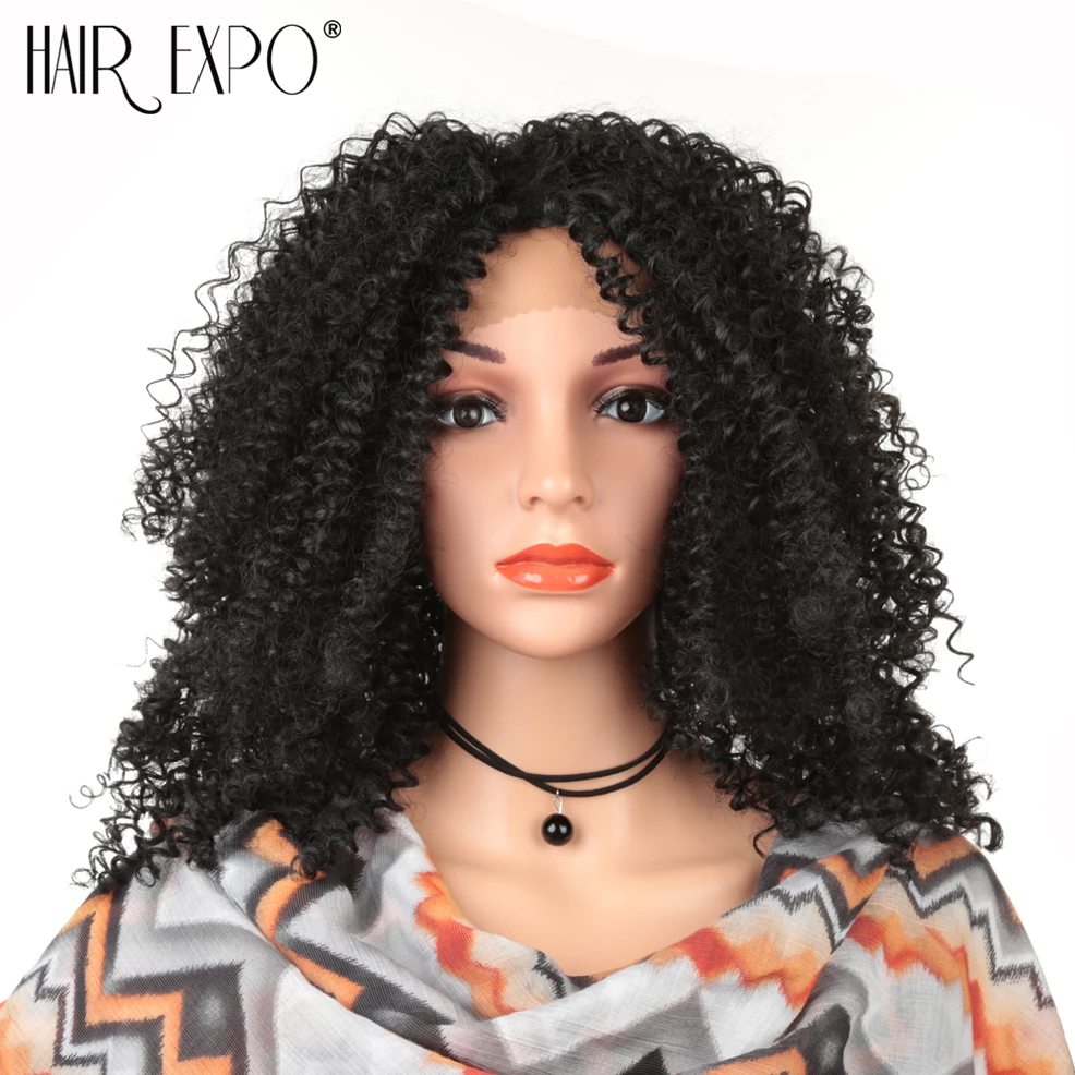 Кудрявый вьющийся парик Hair Expo City синтетические волосы короткие передние парики