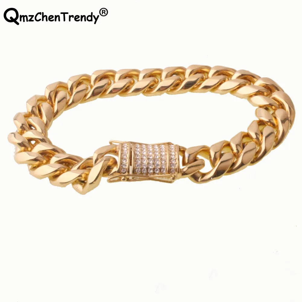 14MM 20cm Stainless Steel Hip hop Women Mens Miami Curb Cuban Chain Bracelets CZ Clasp Dargon Clasp Bangle Jewelry Drop shopping
14MM 20cm Stainless Steel Hip hop Women Mens Miami Curb Cuban Chain Bracelets CZ Clasp Dargon Clasp Bangle Jewelry Drop shopping