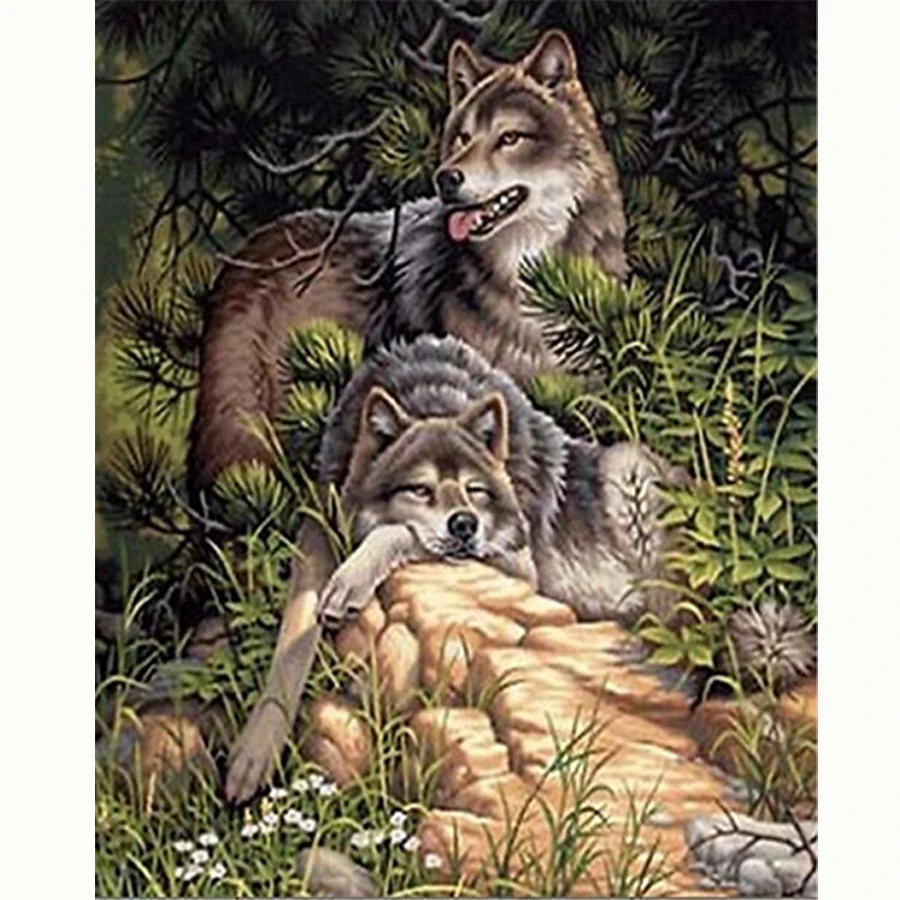 New 5D DIY Diamond Painting Two wolves in the forest Diamond Mosaic Embroidery Needlework Cross Stitch Landscape Full Square
New 5D DIY Diamond Painting Two wolves in the forest Diamond Mosaic Embroidery Needlework Cross Stitch Landscape Full Square