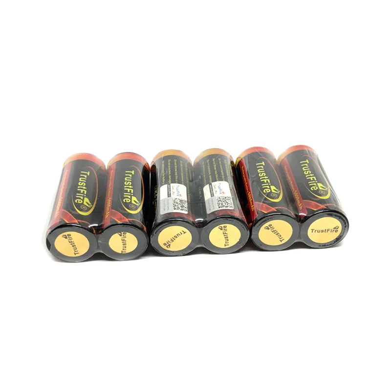 

10pcs/lot TrustFire 26650 Protected 5000mAh 3.7V Lithium Colorful Battery Rechargeable Batteries with PCB For Flashlights Torch
