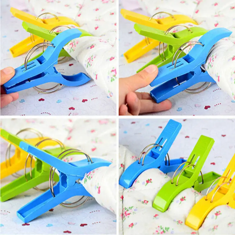 4Pcs Plastic Clip Clothes Pegs Beach Towel Clamp Laundry Clothes Pins Large Size Drying Racks Retaining Clip Organization Random
4Pcs Plastic Clip Clothes Pegs Beach Towel Clamp Laundry Clothes Pins Large Size Drying Racks Retaining Clip Organization Random