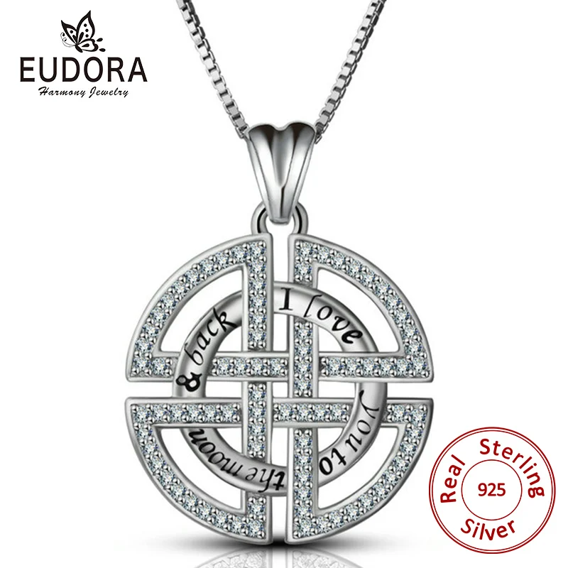 Eudora Unique 925 Sterling Silver Celtics Knot Pendant Necklace I Love You Baby Fine Jewelry for Women Anniversary Gift CYD045
Eudora Unique 925 Sterling Silver Celtics Knot Pendant Necklace I Love You Baby Fine Jewelry for Women Anniversary Gift CYD045