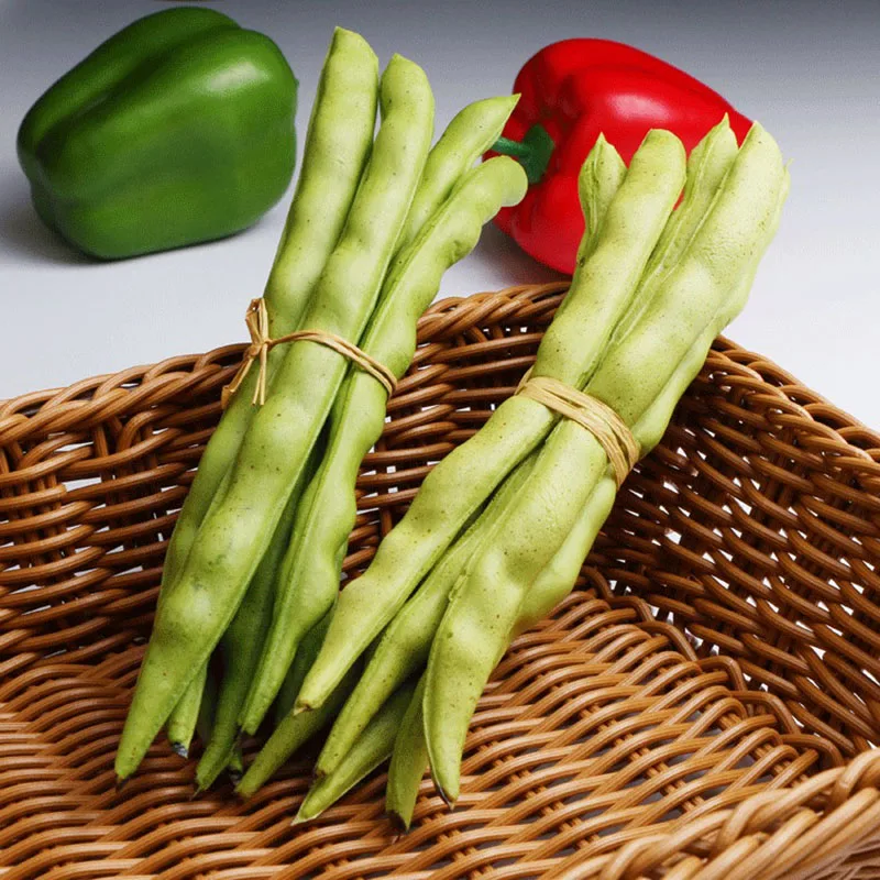 Фото ПУ имитация овощей зеленые бобы поддельные голландские чечевица раннее