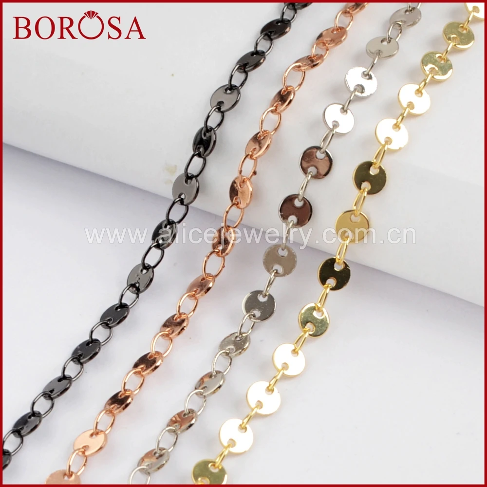 BOROSA 20 метров 4 мм Золотой/розовое золото/черный/серебряный цвет медная монета искусственная металлическая цепь Ювелирная фурнитура для ожерелья PJ118
BOROSA 20 метров 4 мм Золотой/розовое золото/черный/серебряный цвет медная монета искусственная металлическая цепь Ювелирная фурнитура для ожерелья PJ118