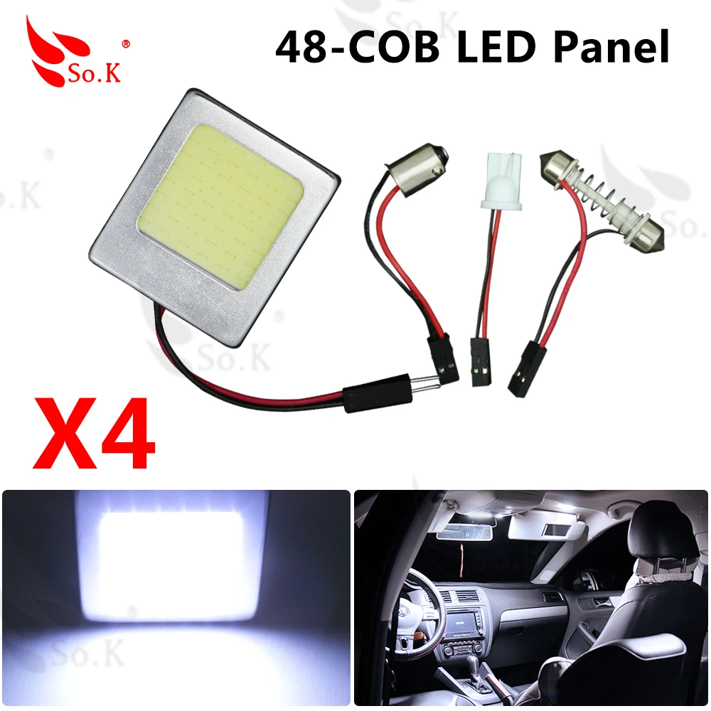 4pcs 48 SMD COB Panel Bright 48 led panel 12v T10 W5W festoon Dome LED Bulb Lamp interior lighting auto parking car light
4pcs 48 SMD COB Panel Bright 48 led panel 12v T10 W5W festoon Dome LED Bulb Lamp interior lighting auto parking car light