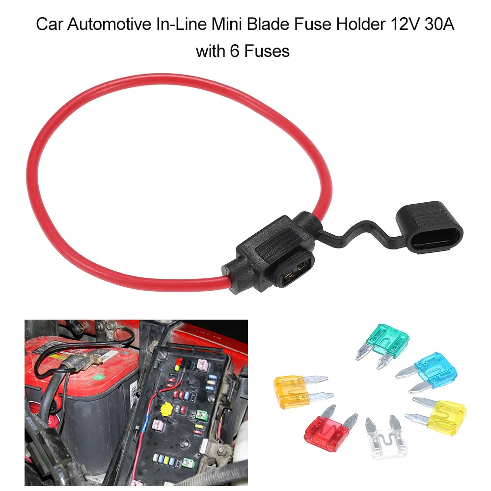 Автомобильный мини держатель Предохранитель 12 В 30 А с 6 плавками|fuse holder 12v|mini blade fuse