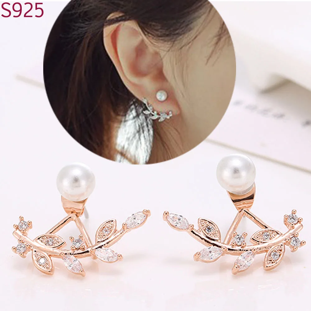 Real Pure 925 Sterling Silver Needle Stud Earrings for Women Fine Jewelry Pearl Cubic Zircon Rose Gold Korean Fashion Schmuck
Real Pure 925 Sterling Silver Needle Stud Earrings for Women Fine Jewelry Pearl Cubic Zircon Rose Gold Korean Fashion Schmuck