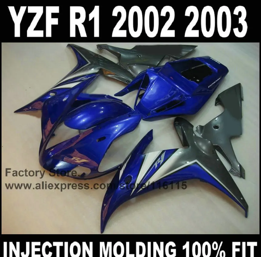 Good motorcycle Full injection factory fairings kits for YAMAHA R1 2002 2003 YZF R1 02 03 blue gun gray ABS fairing
Good motorcycle Full injection factory fairings kits for YAMAHA R1 2002 2003 YZF R1 02 03 blue gun gray ABS fairing