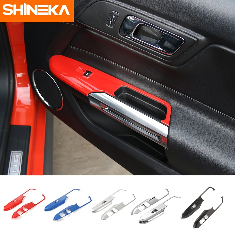 SHINEKA Car Door Handle Armrest Panel Window Lift Switch Button Decorative Frame Cover Trim For Ford Mustang 2015 2016 2017 2018
SHINEKA Car Door Handle Armrest Panel Window Lift Switch Button Decorative Frame Cover Trim For Ford Mustang 2015 2016 2017 2018