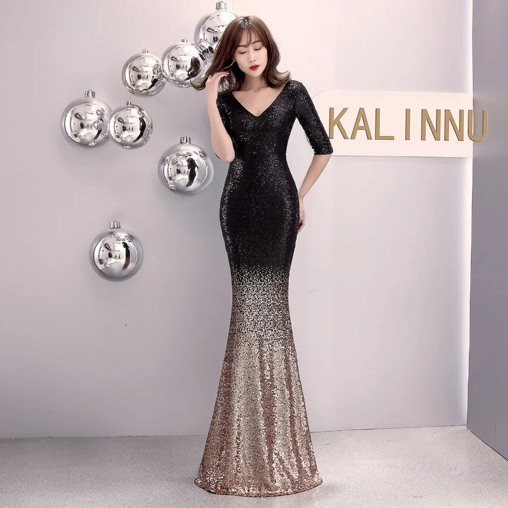 Sladuo Luxury Gradent Sequin Half Sleeve Long Mermaid Female Reflective Dress Maxi Elegant Party Dress Vestdios
Sladuo Luxury Gradent Sequin Half Sleeve Long Mermaid Female Reflective Dress Maxi Elegant Party Dress Vestdios