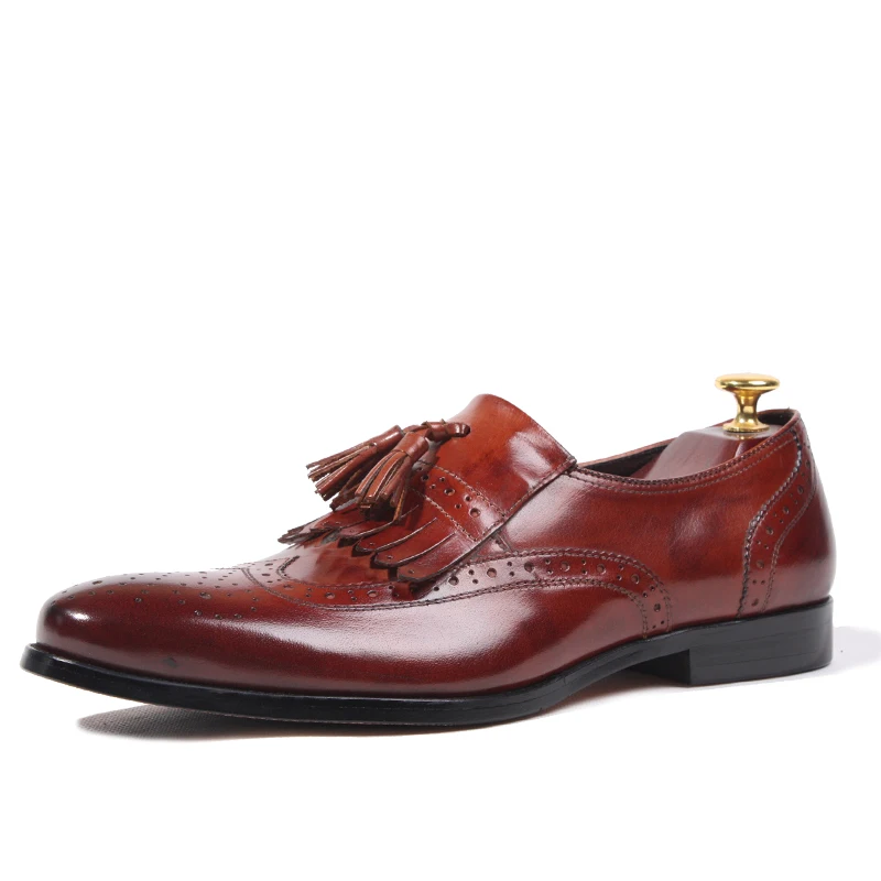 Brown Black Tassel Fringe Flats Cow Genuine leather Derby Shoes Carved Goodyear Man Dress Wedding Shoes Flats Handmade Men Shoes
Brown Black Tassel Fringe Flats Cow Genuine leather Derby Shoes Carved Goodyear Man Dress Wedding Shoes Flats Handmade Men Shoes