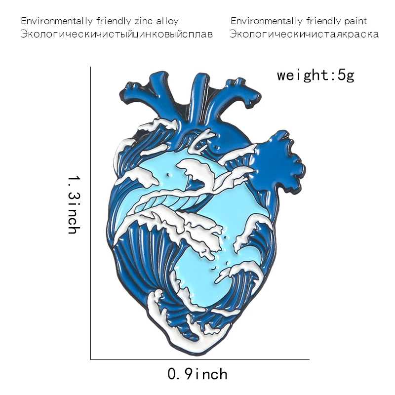 Blue Ocean Heart Pins Jewelry Roaring wave whale enamel lapel Pin Brooches Creative Sea Organ Denim Shirt bag Badge Broad-minded
Blue Ocean Heart Pins Jewelry Roaring wave whale enamel lapel Pin Brooches Creative Sea Organ Denim Shirt bag Badge Broad-minded