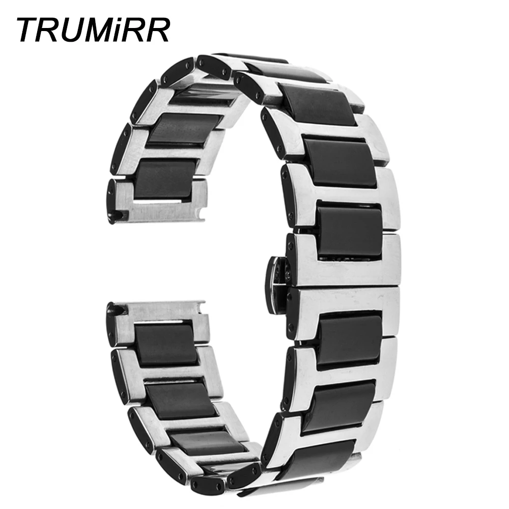 20mm Ceramic & Stainless Steel Watch Band for Samsung Gear S2 Classic R732 & R735 Moto 360 2 42mm Strap Butterfly Clasp Bracelet
20mm Ceramic & Stainless Steel Watch Band for Samsung Gear S2 Classic R732 & R735 Moto 360 2 42mm Strap Butterfly Clasp Bracelet
