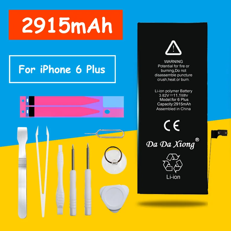 Сменный аккумулятор для iPhone 6 Plus, 6 P, 6 Plus, 3,82 в, 2915 мАч, литий-полимерный, встроенный литий с инструментами
Сменный аккумулятор для iPhone 6 Plus, 6 P, 6 Plus, 3,82 в, 2915 мАч, литий-полимерный, встроенный литий с инструментами