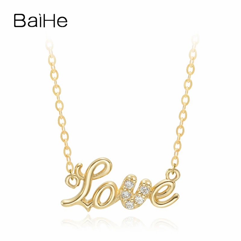 BAIHE Solid 18K Yellow Gold 0.04ct H/SI Natural Diamond Women Trendy Engagement Jewelry Elegant love type diamond Necklaces
BAIHE Solid 18K Yellow Gold 0.04ct H/SI Natural Diamond Women Trendy Engagement Jewelry Elegant love type diamond Necklaces