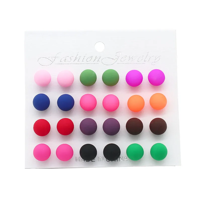 ISINYEE 12 Pairs/set Cute Resin Pom Pom Ball Stud Earrings Set For Women Girls Kids Fashion Small Round Circle Earring Jewelry
ISINYEE 12 Pairs/set Cute Resin Pom Pom Ball Stud Earrings Set For Women Girls Kids Fashion Small Round Circle Earring Jewelry