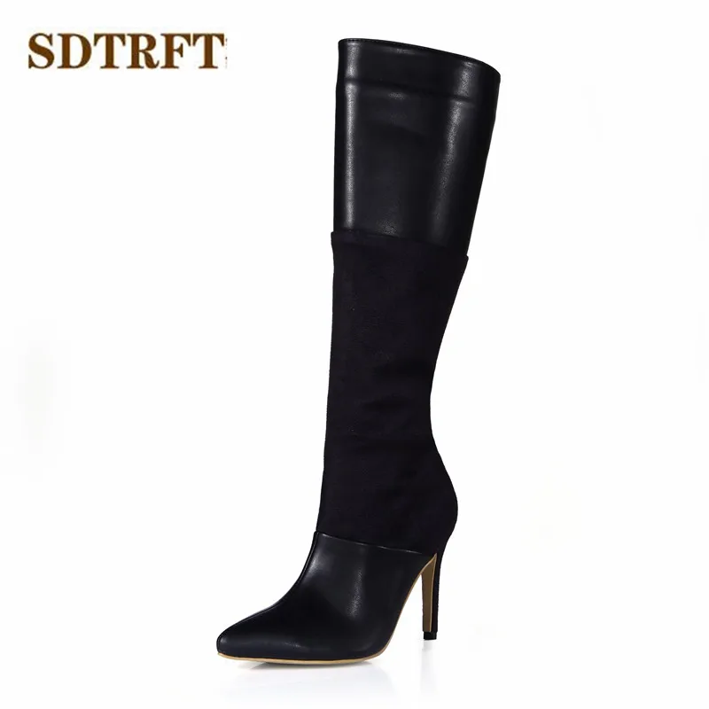 SDTRFT Spring Autumn Fashion botas mujer 10cm thin heels Knee High boots Pointed Toe shoes Woman wedding pumps Plus:35-42 43
SDTRFT Spring Autumn Fashion botas mujer 10cm thin heels Knee High boots Pointed Toe shoes Woman wedding pumps Plus:35-42 43