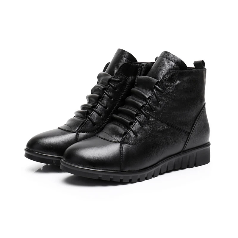 Women's Ankle Boots 2019 Winter Genuine Leather Mother Black Shoes Woman Ankle Boots Casual Ladies Winter Boot Flat Shoes
Women's Ankle Boots 2019 Winter Genuine Leather Mother Black Shoes Woman Ankle Boots Casual Ladies Winter Boot Flat Shoes