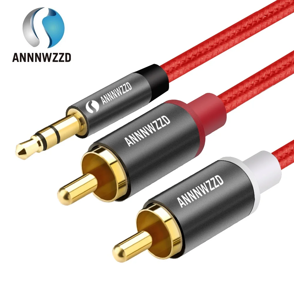 RCA Audio Cable 2RCA Male to 3.5mm Jack to 2 RCA AUX Cable Nylon Braided Splitter Cable for Home Theater iPhone Headphone
RCA Audio Cable 2RCA Male to 3.5mm Jack to 2 RCA AUX Cable Nylon Braided Splitter Cable for Home Theater iPhone Headphone