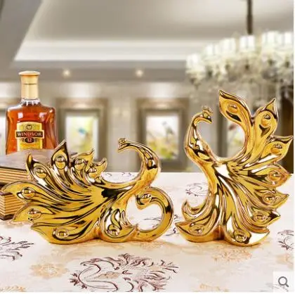 Golden ceramic phoenix bird crafts, creative home office decorations, birthday wedding gift display
Golden ceramic phoenix bird crafts, creative home office decorations, birthday wedding gift display