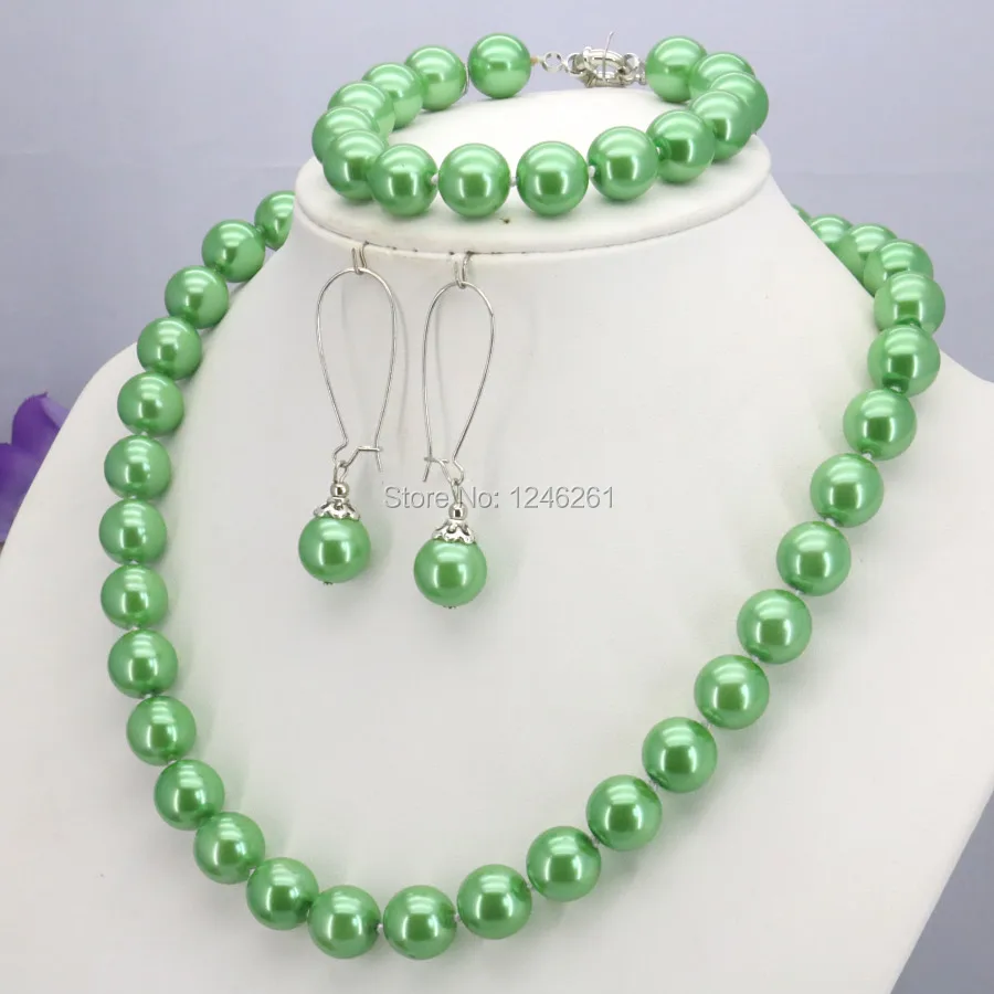 Christmas Gift Girl 10mm Green Glass Round Pearl Beads Necklace Bracelet Earrings Sets Jewelry Making Design For Women Wholesale
Christmas Gift Girl 10mm Green Glass Round Pearl Beads Necklace Bracelet Earrings Sets Jewelry Making Design For Women Wholesale