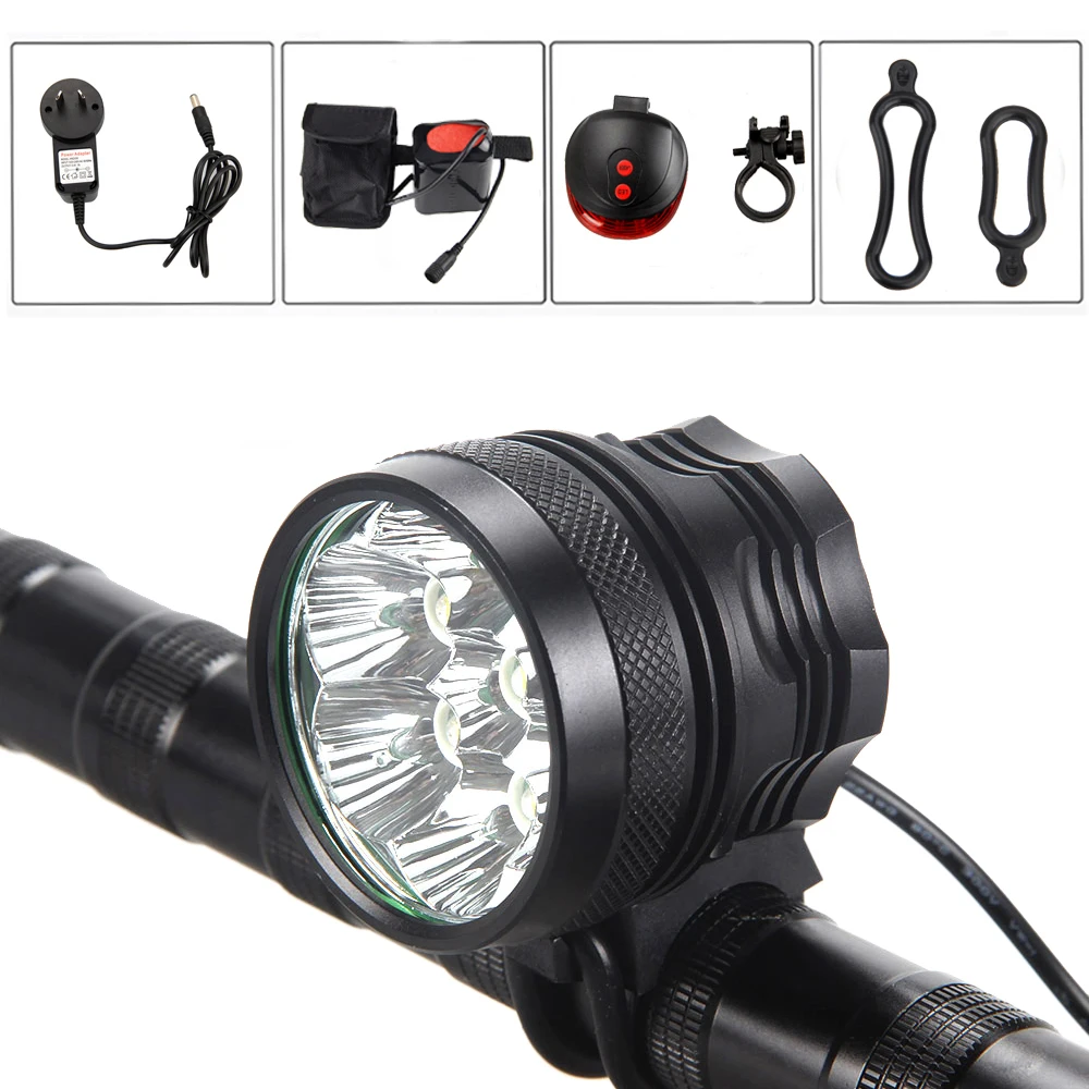 Powerful 10000LM 7* XM-R8 LED Cycling Bicycle Lights Bike Head front Lamp+Laser Taillight+Rechargeable Battery Set
Powerful 10000LM 7* XM-R8 LED Cycling Bicycle Lights Bike Head front Lamp+Laser Taillight+Rechargeable Battery Set