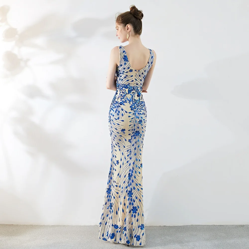 Sladuo Elegant Luxury Floral Sequined V Neck Sleeveless Long Maxi Dresses Sexy Mermaid Women Evening Party Dress
Sladuo Elegant Luxury Floral Sequined V Neck Sleeveless Long Maxi Dresses Sexy Mermaid Women Evening Party Dress