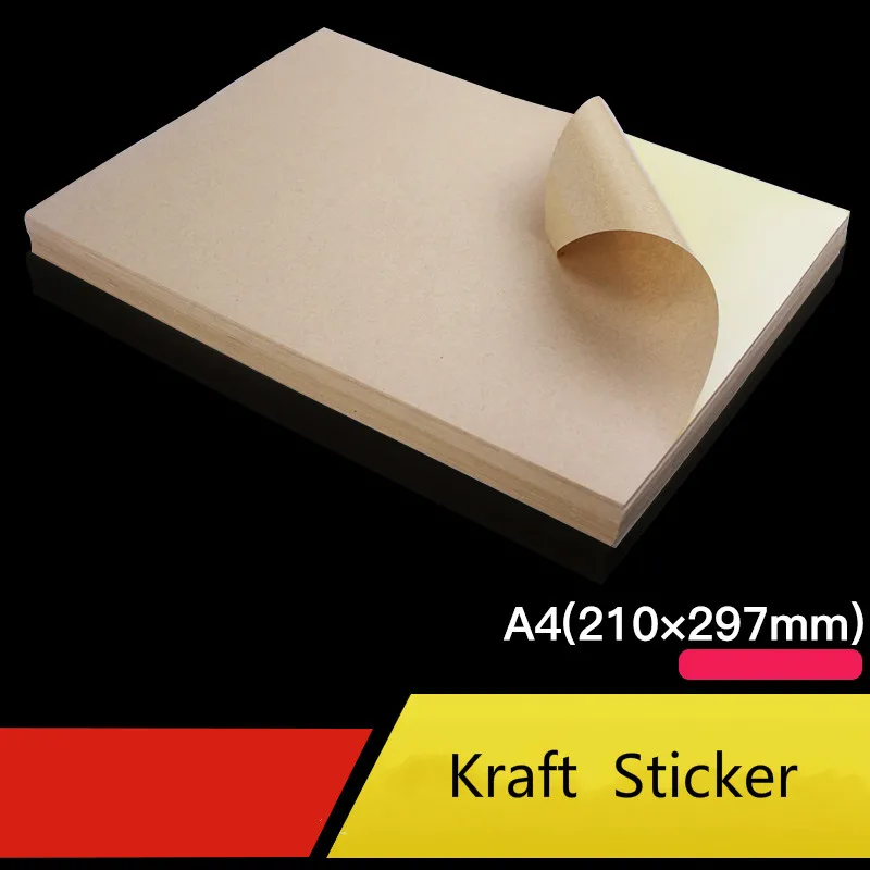 10 sheets / lot A4 Brown kraft paper stickers Self Adhesive Inkjet Laser A4 printing labels
10 sheets / lot A4 Brown kraft paper stickers Self Adhesive Inkjet Laser A4 printing labels