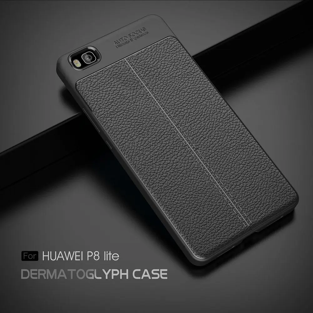 Для Huawei P8 Lite 2015 чехол силиконовый ударопрочный Роскошный PU кожаный Личи узор