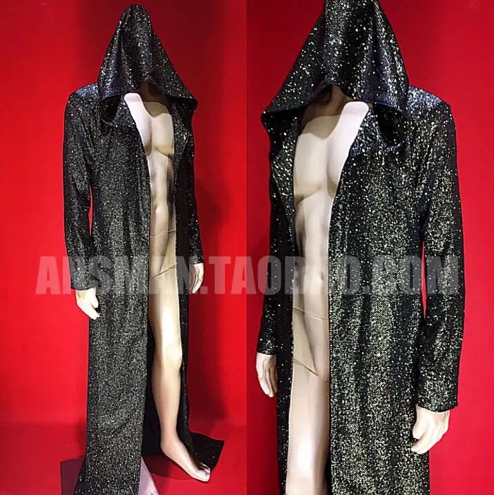Men's Long Design Jacket Black gold super flash hot flash drill powder cloak atmospheric performance clothing Cloak Costume
Men's Long Design Jacket Black gold super flash hot flash drill powder cloak atmospheric performance clothing Cloak Costume