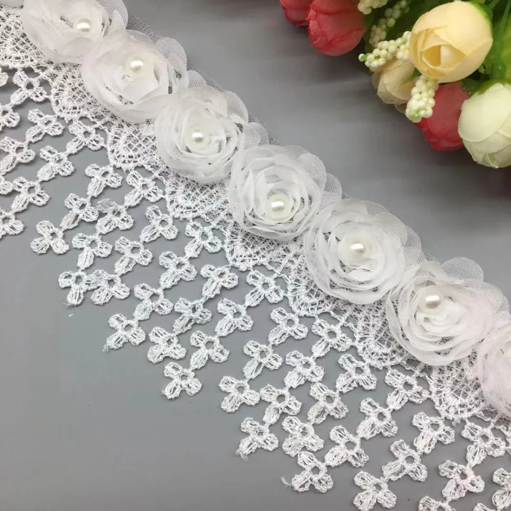 10 Yards Chiffon 3D Rose Flower Pearl Embroidered Fabric Lace Trim Ribbon Handmade Sewing Supplies Craft For Costume Decoration
10 Yards Chiffon 3D Rose Flower Pearl Embroidered Fabric Lace Trim Ribbon Handmade Sewing Supplies Craft For Costume Decoration