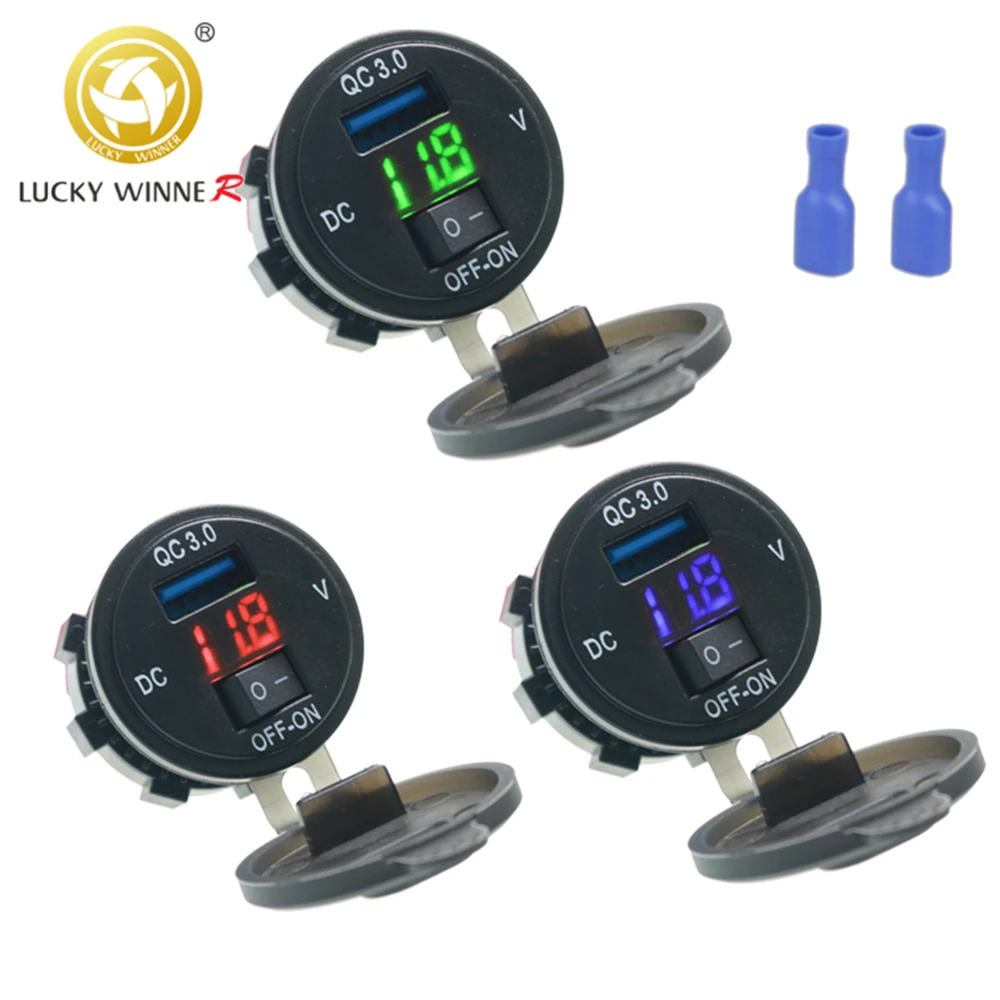New QC3.0 USB Port Car Charger Cigarette Lighter Socket Plug LED Voltmeter Waterproof Mobile Phone Smart Charging Adapter
New QC3.0 USB Port Car Charger Cigarette Lighter Socket Plug LED Voltmeter Waterproof Mobile Phone Smart Charging Adapter