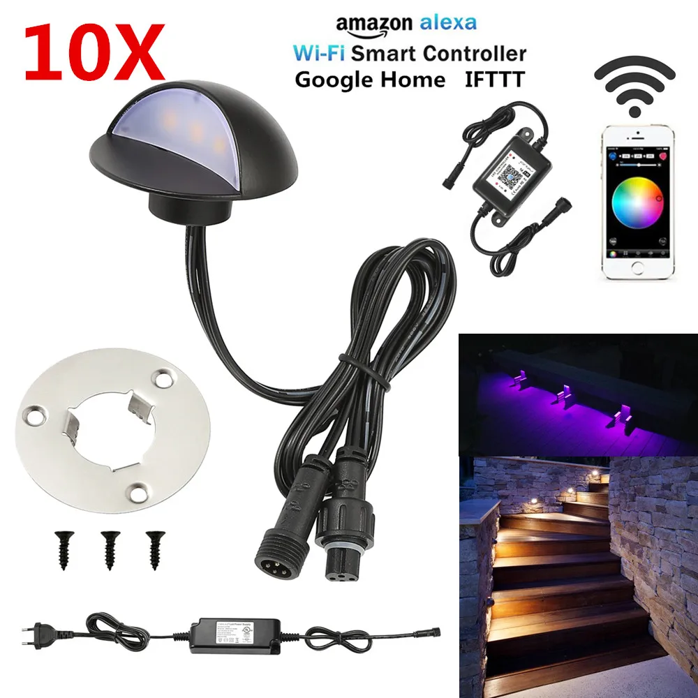 10PCS/set Wifi Music APP Controller Timer 50mm Low Voltage Black Half Moon LED Deck Rail Stair Post Light Step Fence Wall Lamp
10PCS/set Wifi Music APP Controller Timer 50mm Low Voltage Black Half Moon LED Deck Rail Stair Post Light Step Fence Wall Lamp