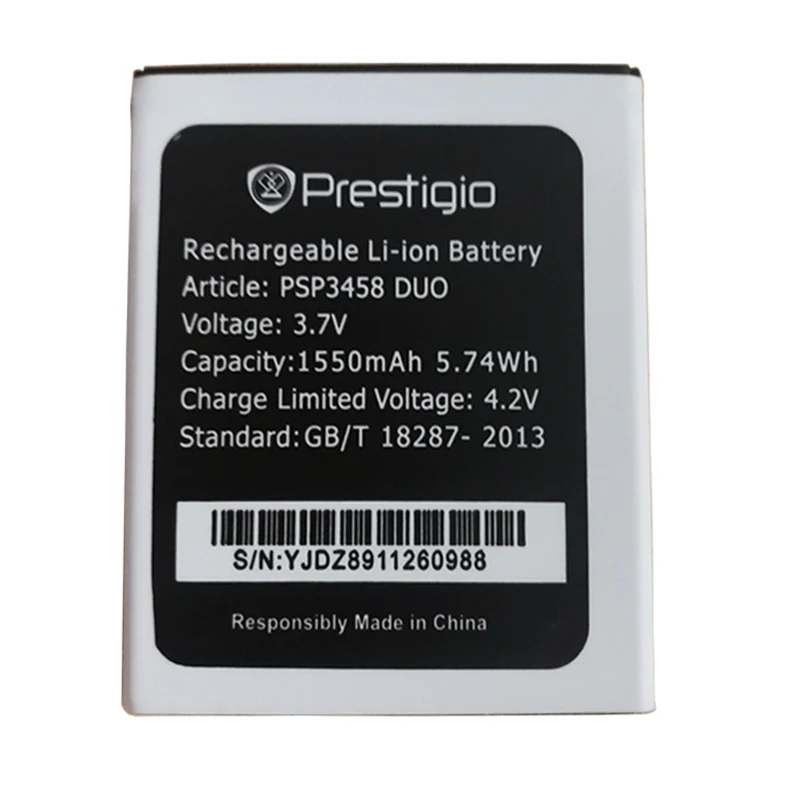 1 шт. Новый psp 3458 DUO аккумуляторная батарея для Prestigio 3458DUO мобильный телефон 1550 мАч
