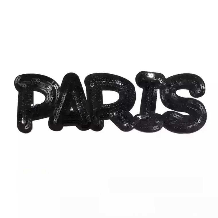 2PCS Iron on Patch For Clothing Black PARIS Sequin Patches Christmas Decoration DIY Handmade Sequined Sticker 24x7.6cm
2PCS Iron on Patch For Clothing Black PARIS Sequin Patches Christmas Decoration DIY Handmade Sequined Sticker 24x7.6cm
