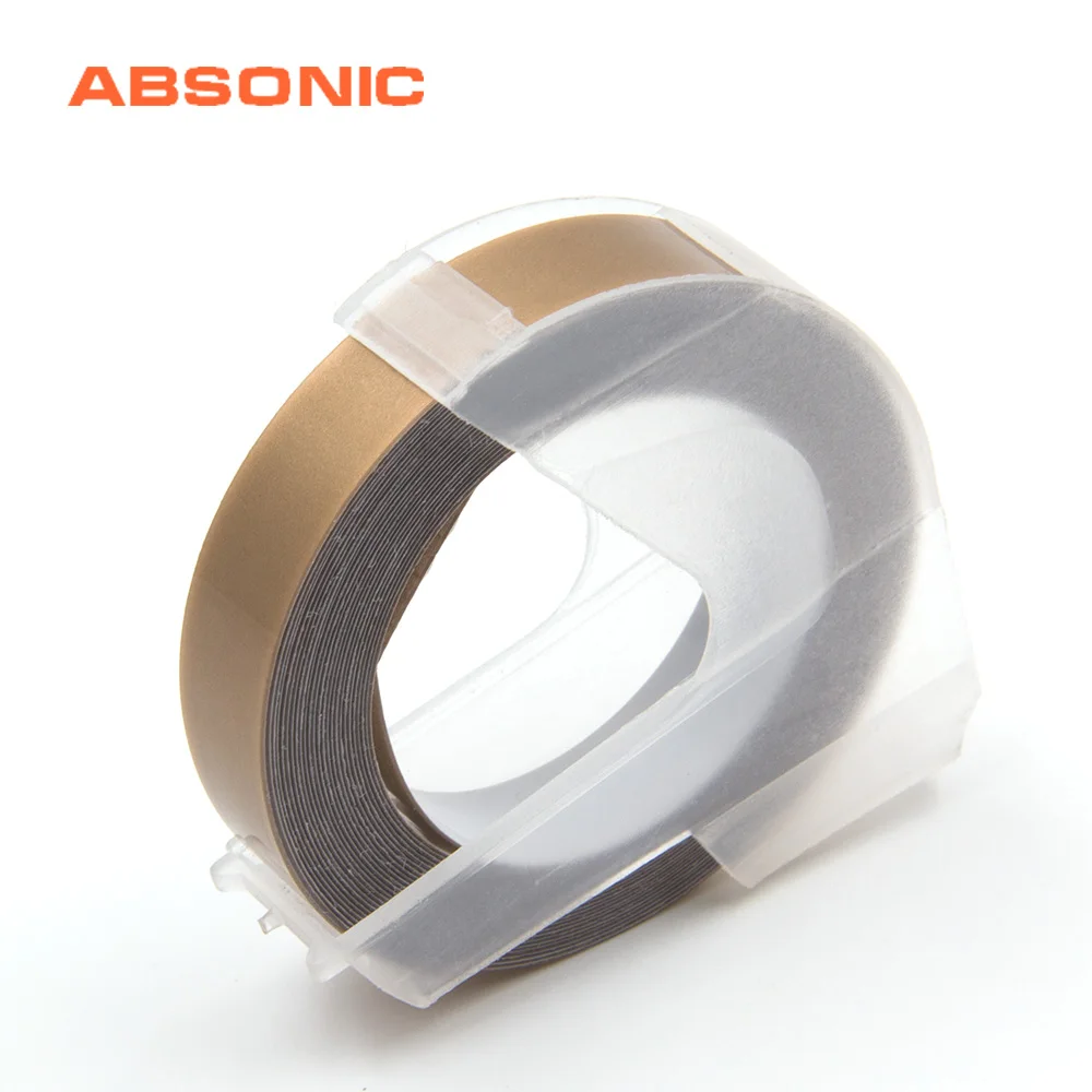 Absoonic 9 мм шампанское золото пластик совместимый с DYMO 3D тиснение Xpress этикетка для