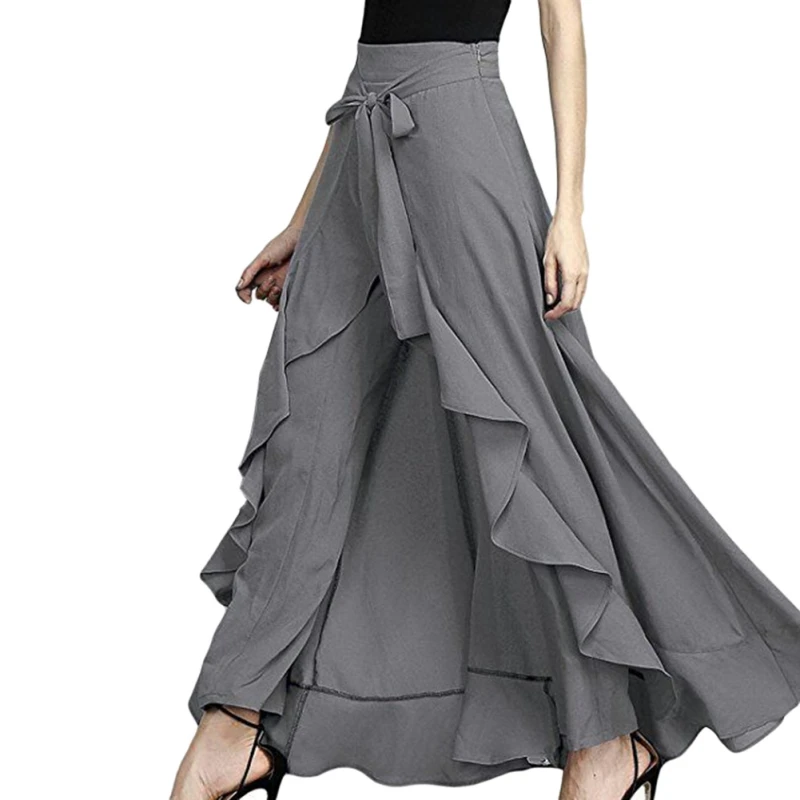 Wrap Skirts Women Casual Fashion Navy Chiffon Tie-Waist Ruffle Wide Leg Loose Pants
Wrap Skirts Women Casual Fashion Navy Chiffon Tie-Waist Ruffle Wide Leg Loose Pants