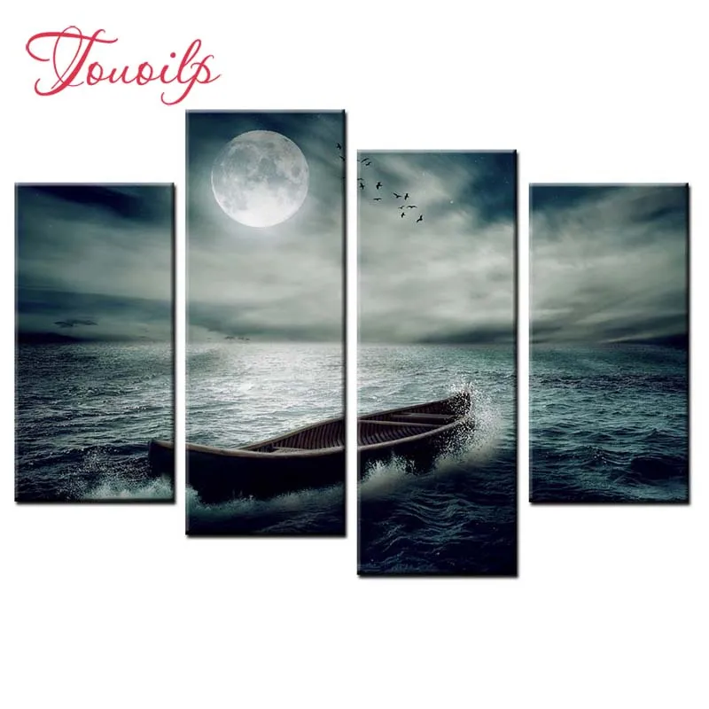 4pcs/set Moon boat Wave 5d Diamond Painting Cross Stitch Pattern Diamond Embroidery Mosaic Full Drill Home Decor DIYPainting
4pcs/set Moon boat Wave 5d Diamond Painting Cross Stitch Pattern Diamond Embroidery Mosaic Full Drill Home Decor DIYPainting