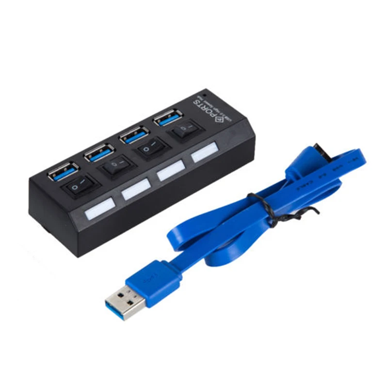 Chielecnal Mini USB 3 0 концентратор 4 порта 5 Гбит/с высокоскоростной с переключателем