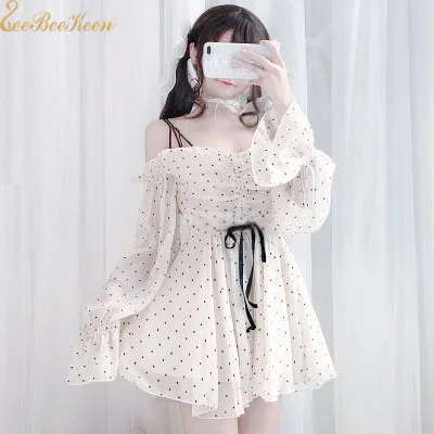 Adult Lolita Dress Sling off-Shoulder Cosplay Costume Women Summer Chiffon Clothes Cute Girls Polka Dot Dress For Girl
Adult Lolita Dress Sling off-Shoulder Cosplay Costume Women Summer Chiffon Clothes Cute Girls Polka Dot Dress For Girl